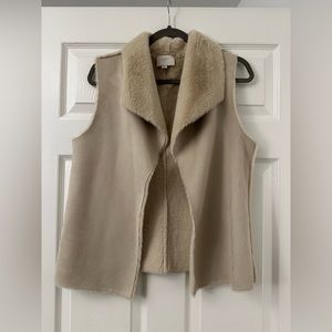 Loft Faux Fur lined suede vest